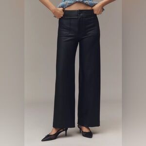 Maeve Colette Faux Leather Full Length Wide Leg pants